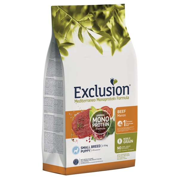 Exclusion Mediterraneo Monoprotein Puppy Small Breed Con Manzo