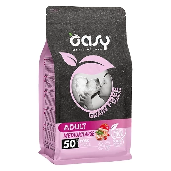 Oasy Grain Free Adult Medium & Large Con Maiale