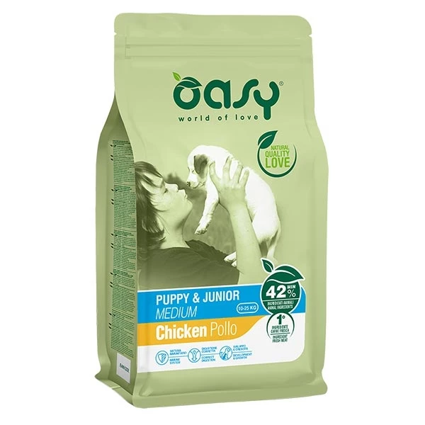 Oasy Puppy & Junior Medium Con Pollo