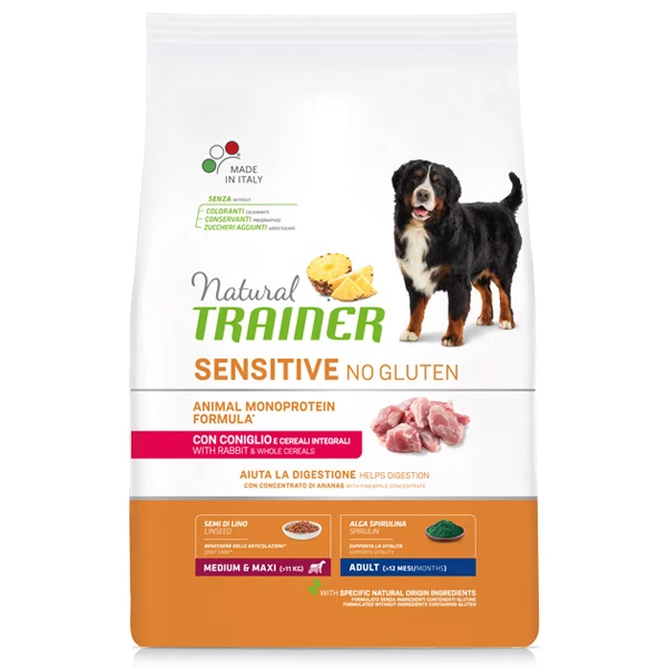 Trainer Natural Sensitive No Gluten Medium & Maxi Adult Con Coniglio