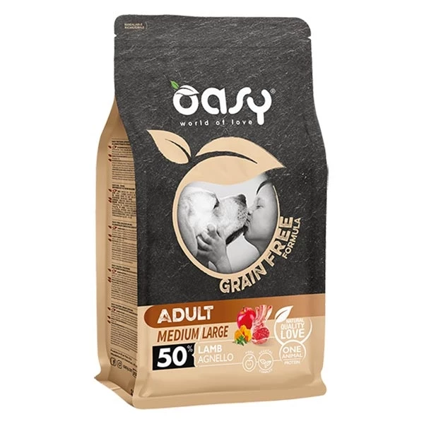 Oasy Grain Free Adult Medium & Large Con Agnello